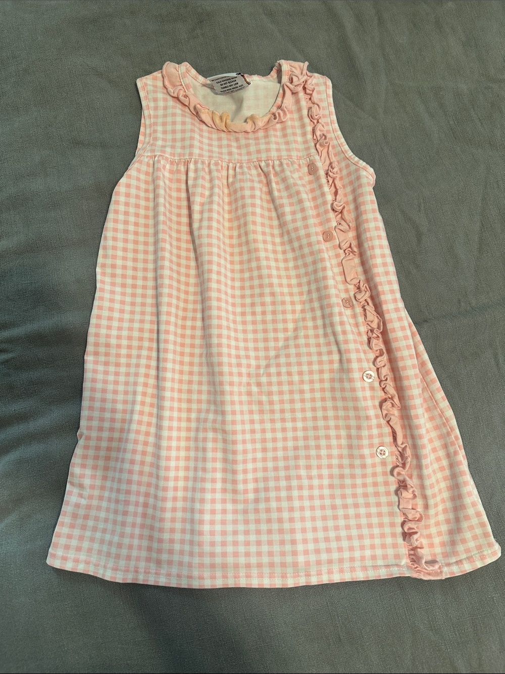 Pink Gingham Girls' Sleeveless Nightgown - jellybeans